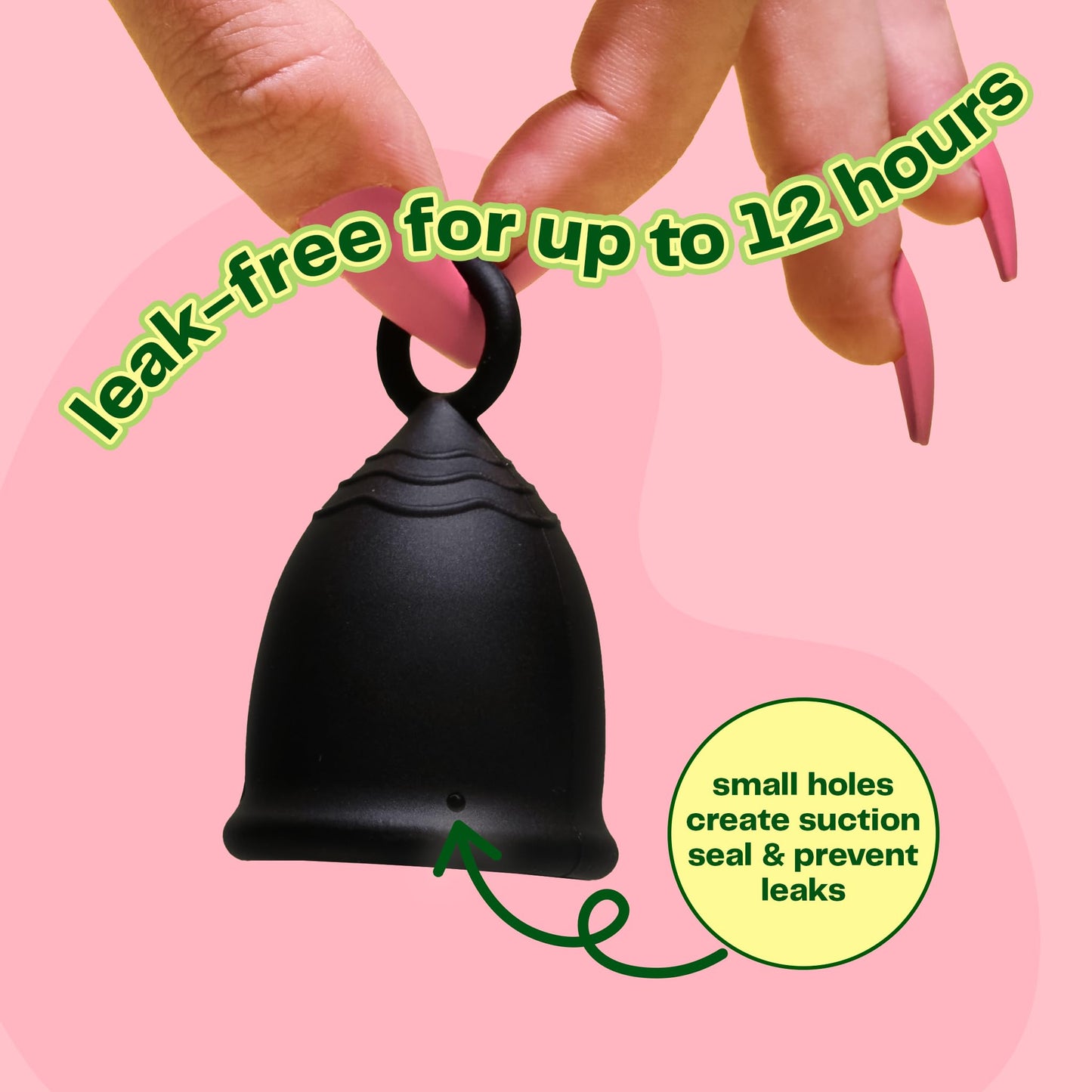 Viv for Your V Large Premium Menstrual Cup – Ring Stem, 12-Hour Leak-Free Wear