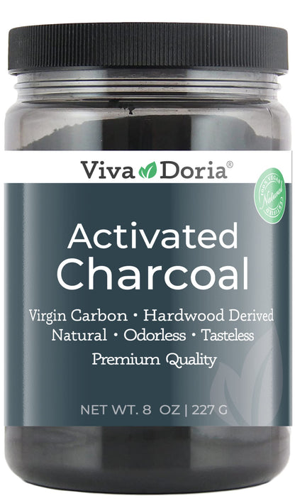 Viva Doria Virgin Activated Charcoal Powder – Hardwood Derived, Food Grade, 8 oz