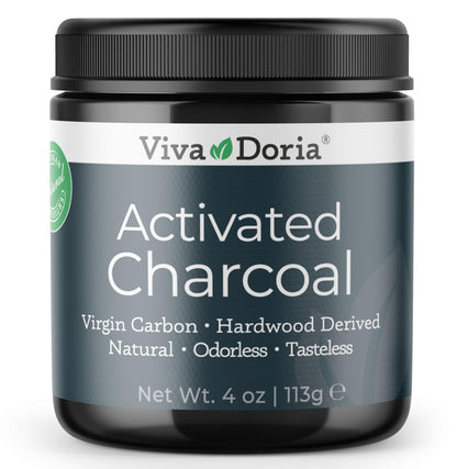 Viva Doria Activated Charcoal Powder - Hardwood Derived, Food Grade, 4 Oz