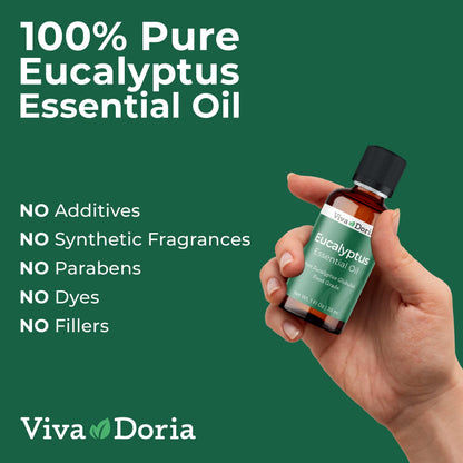 Viva Doria Eucalyptus Essential Oil – 100% Pure, Food Grade, Globulus, 30 mL