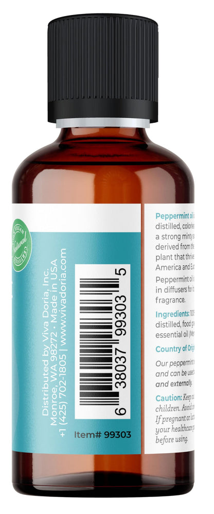 Viva Doria 100% Pure Northwest Peppermint Essential Oil – Undiluted, Food Grade, Steam Distilled, Made in USA, 30 mL