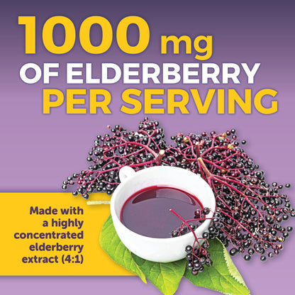 Viva Naturals Elderberry with Vitamin C and Zinc (120 Capsules) - 1000mg Sambucus Elderberry Immune Support Supplement, Black Elderberry Capsules for Adults - 2 Months Supply