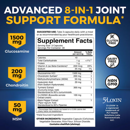 Viva Naturals Glucosamine Chondroitin MSM - 90 Capsules | Joint Health Support