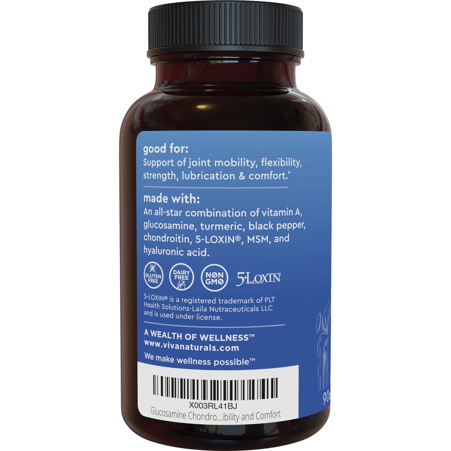 Viva Naturals Glucosamine Chondroitin MSM - 90 Capsules | Joint Health Support