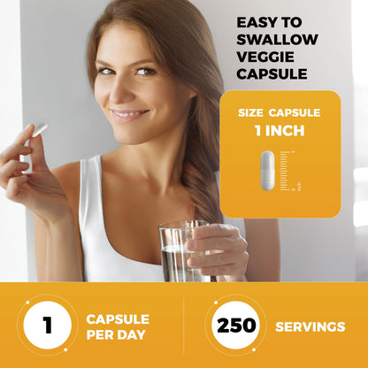 Viva Naturals Vitamin C 1000mg + Zinc 20mg – Immune Support, 250 Veggie Capsules