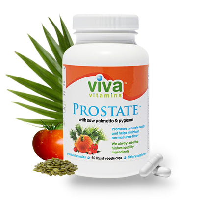Viva Vitamins Prostate Health Supplements for Men - Pygeum, Pumpkin Seed Oil & Saw Palmetto, 60 Veggie Caps