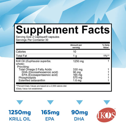 Viva Naturals Antarctic Krill Oil 1250 mg — EPA/DHA + Astaxanthin | Joint & Brain Support | No Fishy Aftertaste | Pack of 6