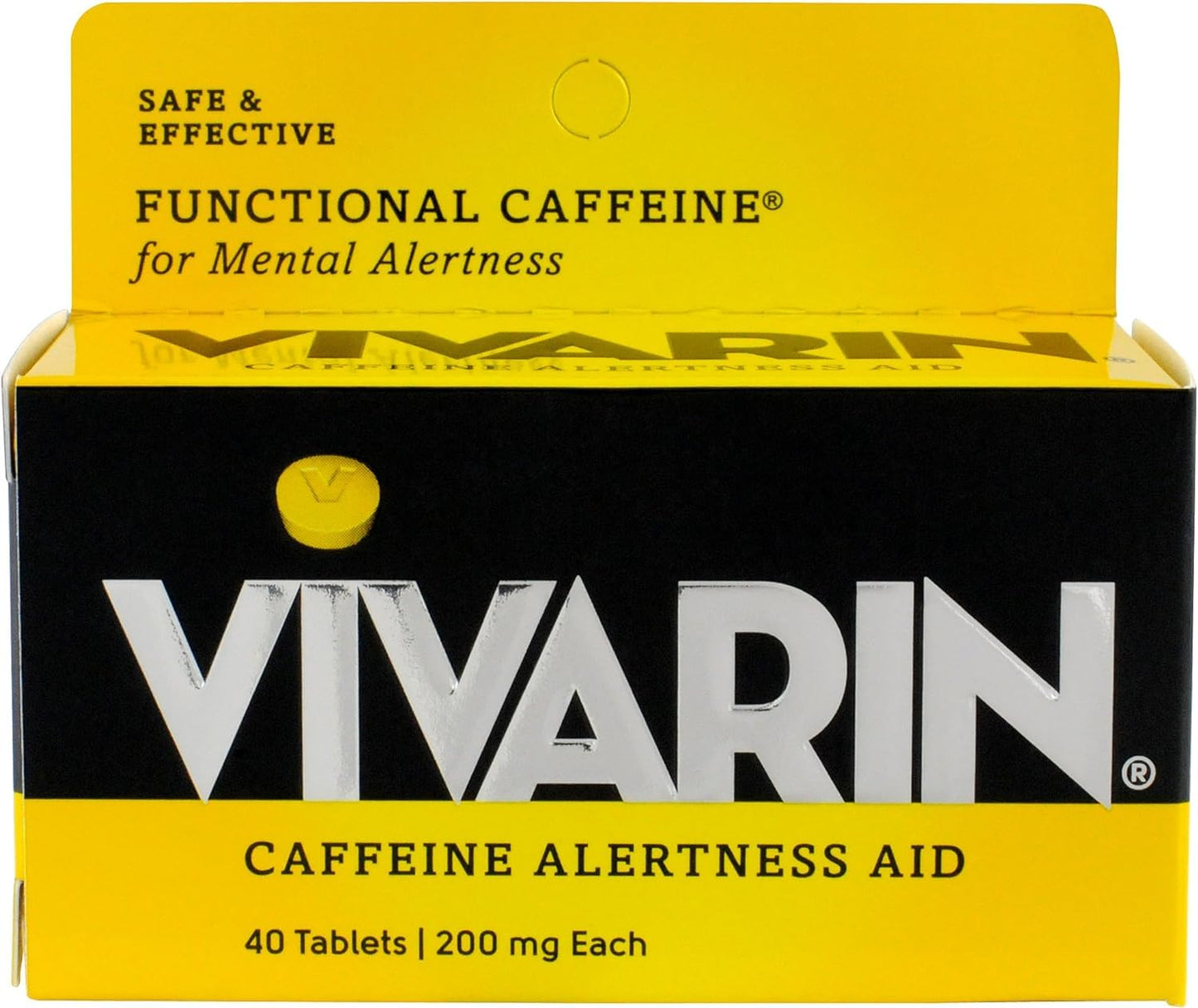 Vivarin Brand Alertness Aid – 40 Tablets (Pack of 4) | 200 mg Caffeine