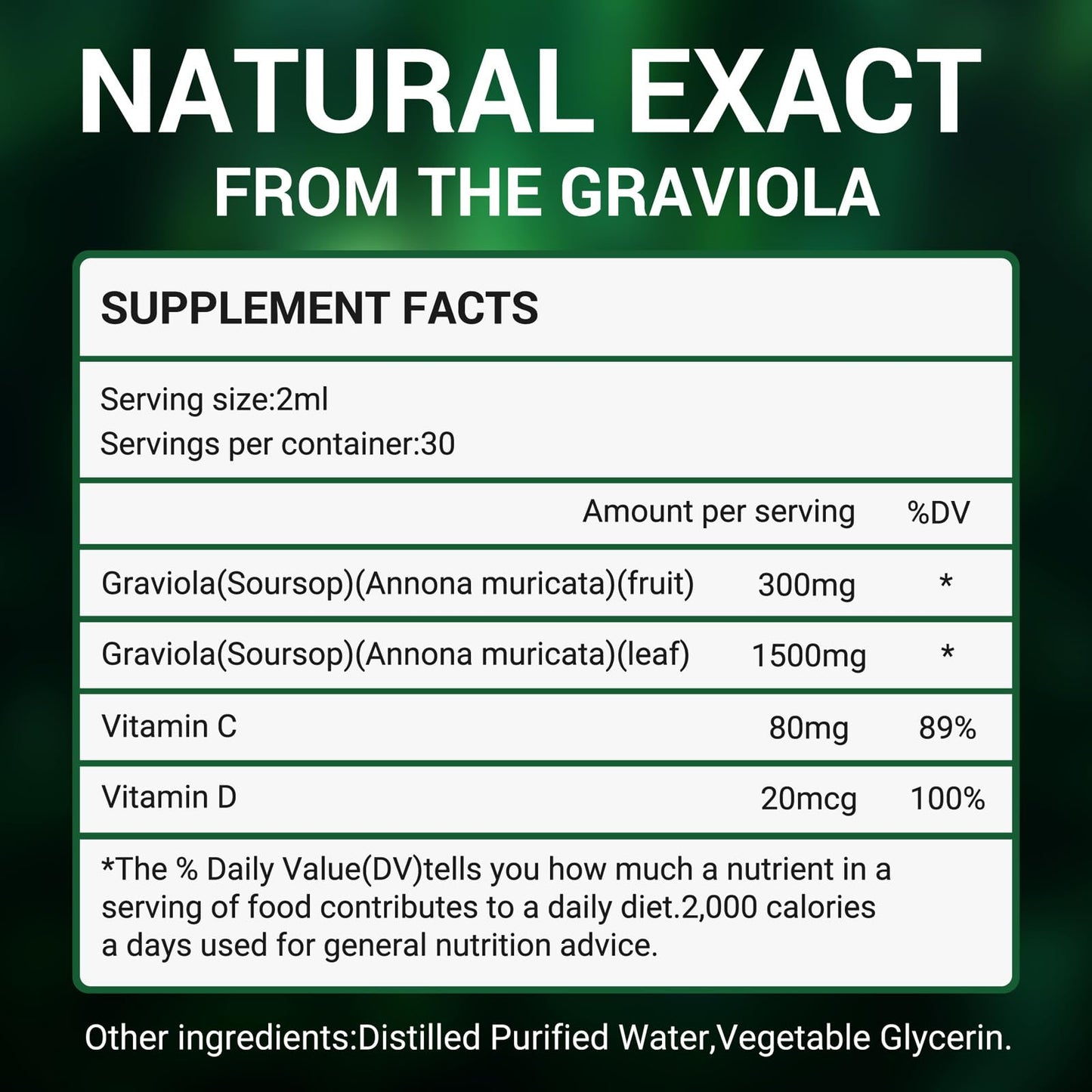 vivcmin Graviola Soursop Liquid – Immune Support, Sleep & Relaxation, 2 Fl Oz