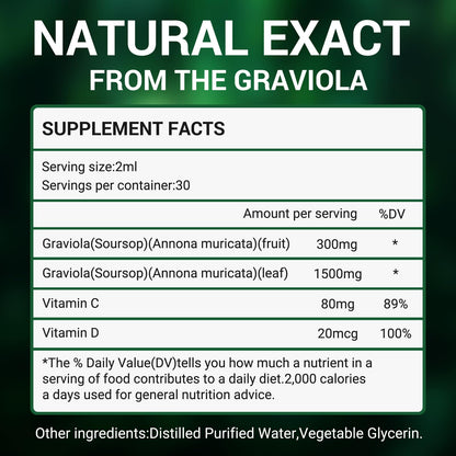vivcmin Graviola Soursop Liquid – Immune Support, Sleep & Relaxation, 2 Fl Oz