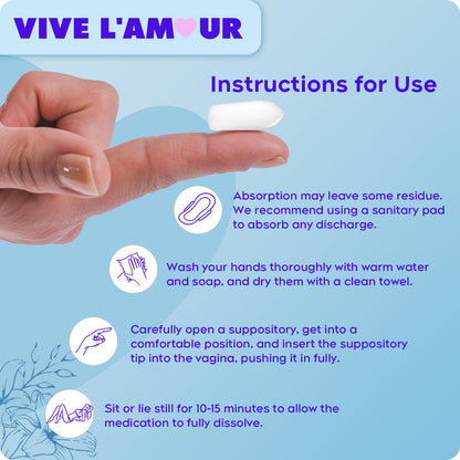 Vive L'Amour 1.5% Hyaluronic Acid Vaginal Suppositories — Continuous Hydration (12 Inserts)