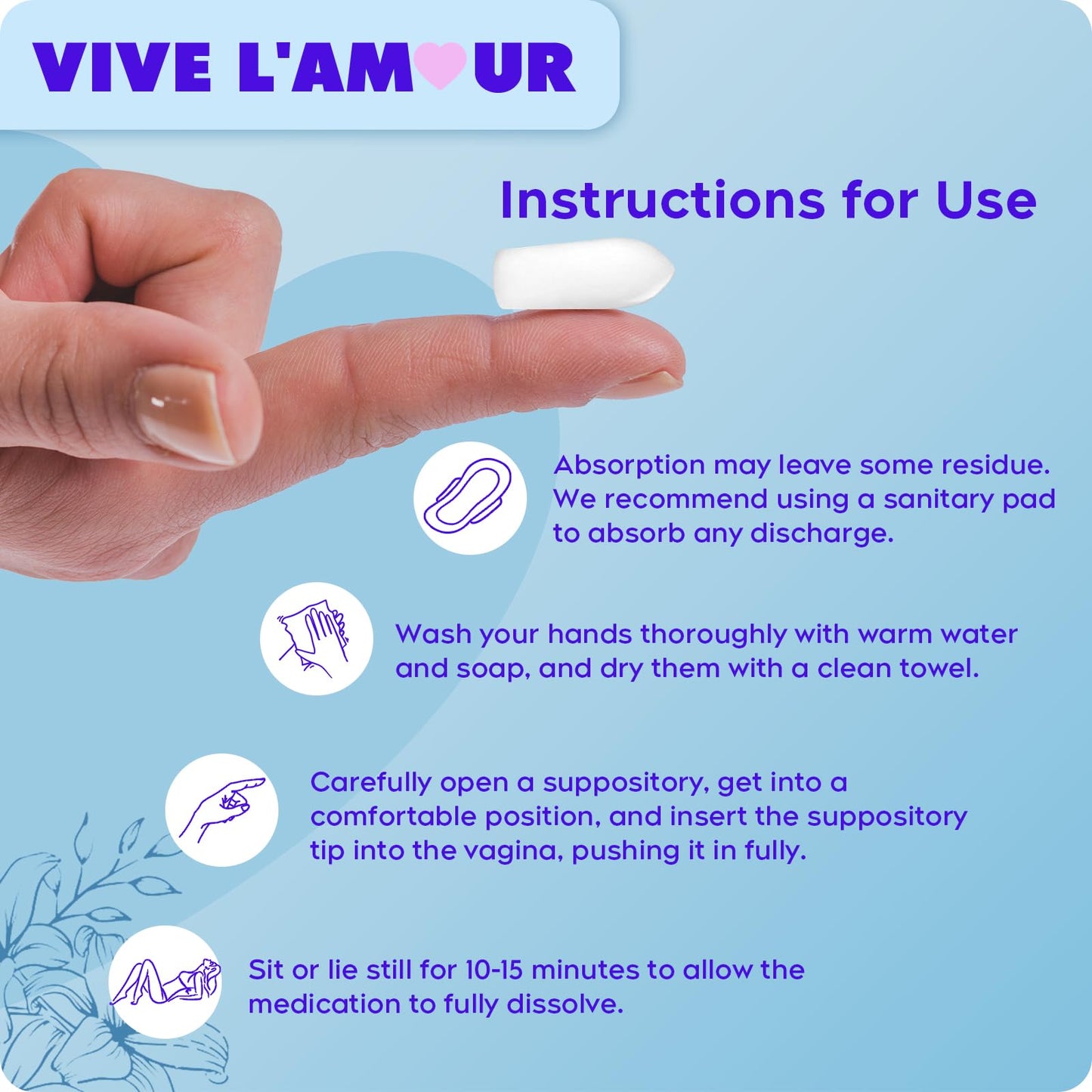 Vive L'Amour 15mg Hyaluronic Acid Vaginal Suppositories – 2-Pack, 24 Count | Continuous Hydration & Moisture