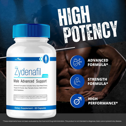 VIVE MD Zydenafil Pills for Men – Advanced Formula 1200mg (60 Capsules) with Tongkat Ali, Saw Palmetto & Horny Goat Weed