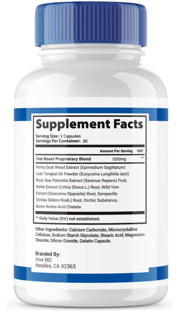VIVE MD Zydenafil Pills for Men – Advanced Formula 1200mg (60 Capsules) with Tongkat Ali, Saw Palmetto & Horny Goat Weed