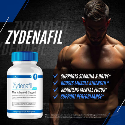VIVE MD Zydenafil Pills for Men – Advanced Formula 1200mg (60 Capsules) with Tongkat Ali, Saw Palmetto & Horny Goat Weed