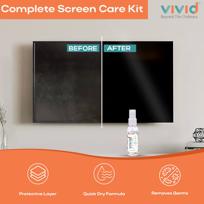 VividVision myclean Lens Cleaning Solution Spray – No Detergent, No Foam – 50 ml Pack of 3 for Glasses, Screens & Cameras