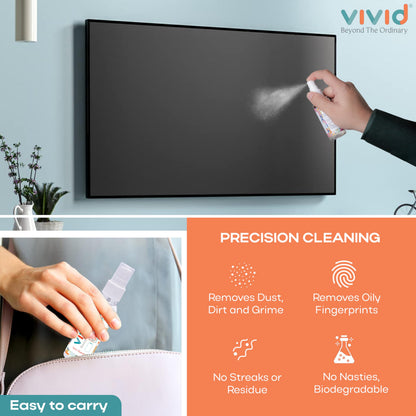 VividVision myclean Lens Cleaning Solution Spray – No Detergent, No Foam – 50 ml Pack of 3 for Glasses, Screens & Cameras