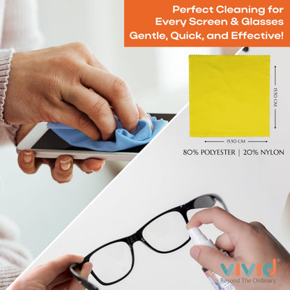 VividVision myclean Lens Cleaning Solution Spray – No Detergent, No Foam – 50 ml Pack of 3 for Glasses, Screens & Cameras