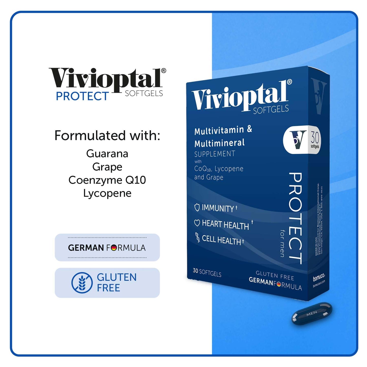 Vivioptal for Men – 30 Capsules | Gluten Free, German Formula, CoQ10
