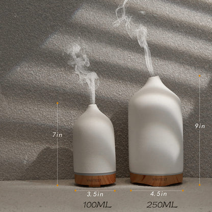 VIVITEST 200ml Ceramic Essential Oil Diffuser | Ultrasonic Aromatherapy Diffuser for Home