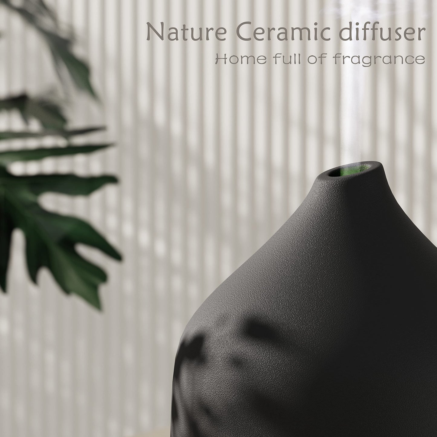 VIVITEST Diffusers for Essential Oils – Stone & Ceramic Black 250ML Home Diffuser