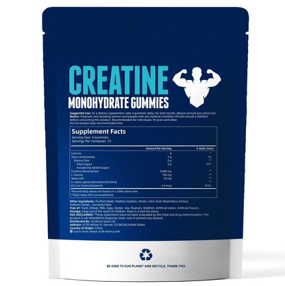VivoNu Creatine Gummies – 5000mg Creatine Monohydrate Per Serving