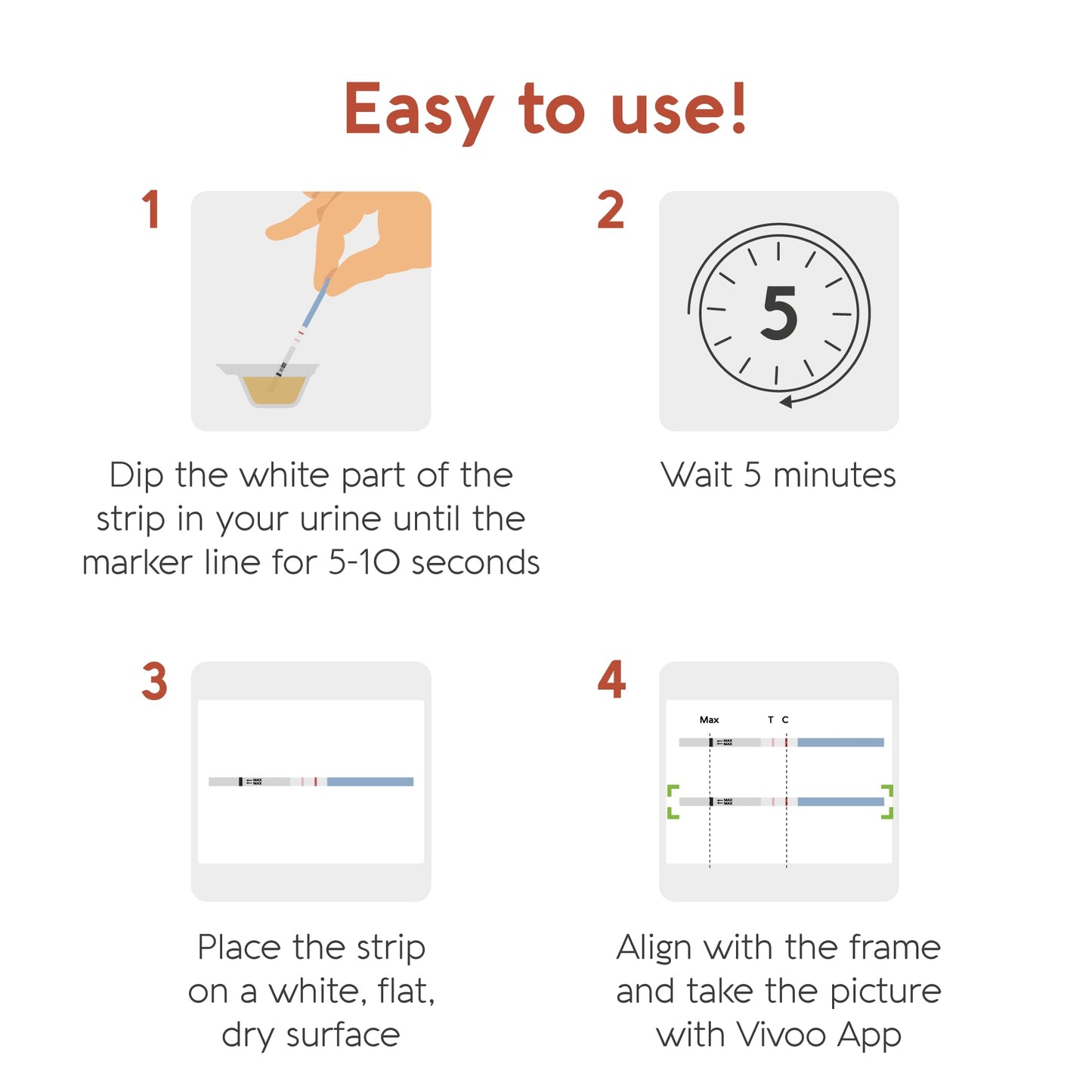 Vivoo Fertility Test – At-Home FSH Kit with 10 Strips & 10 Urine Collectors