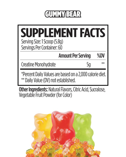 VMI Sports Creatine Monohydrate Powder – 5 g Serving, 60 Servings, Gummy Bear Flavor