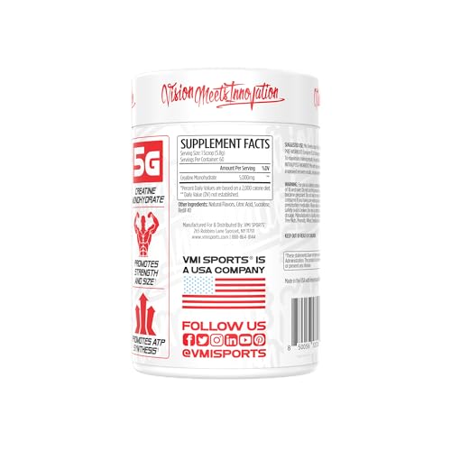 VMI Sports Creatine Monohydrate Powder – 5 g Serving, 60 Servings, Gummy Bear Flavor
