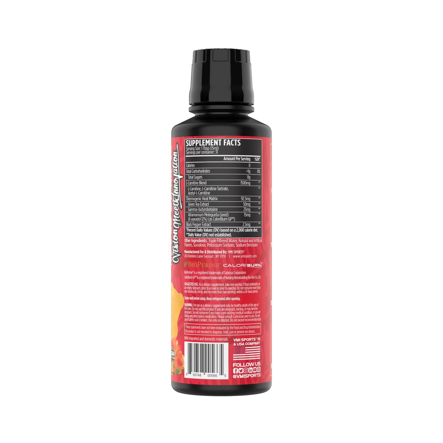 VMI Sports L-Carnitine 1500 Heat – 1500 mg Gummy Bear (31 Servings)