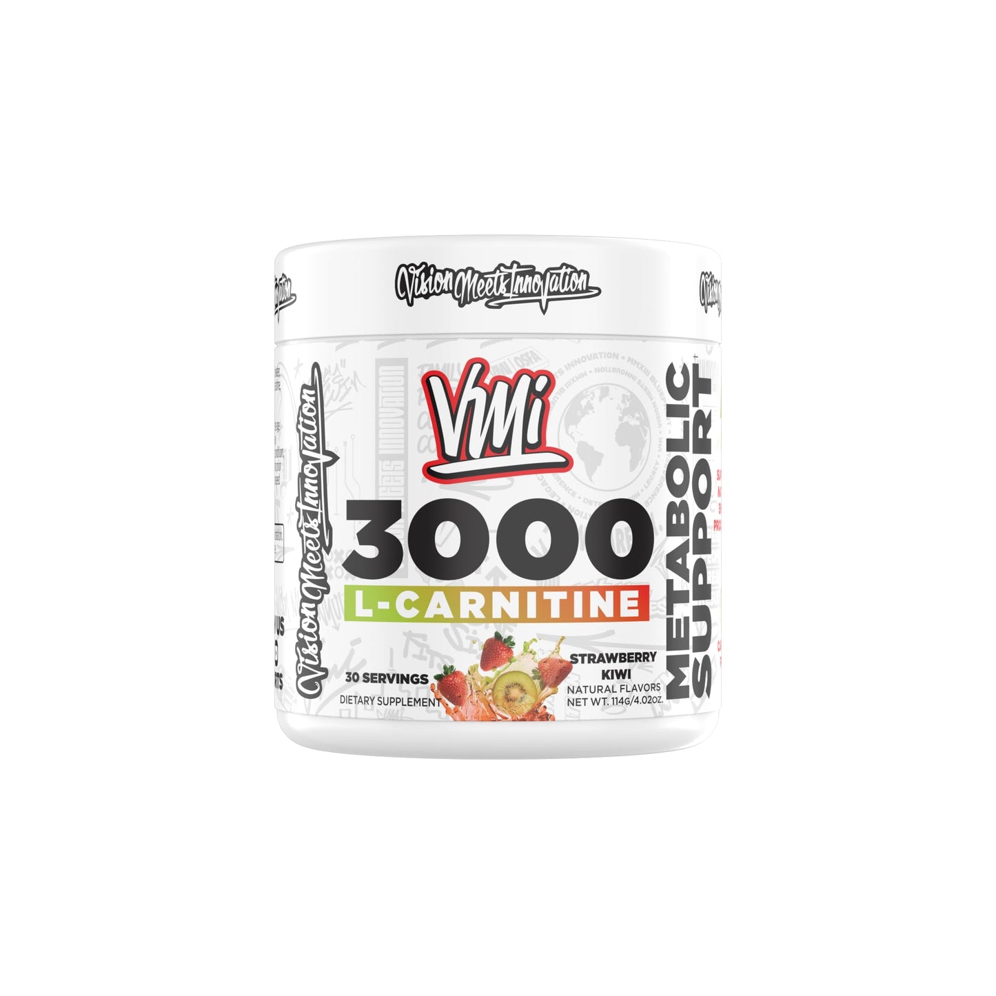 VMI Sports L-Carnitine 3000 Powder – 3000 mg, 30 Servings, Strawberry Kiwi