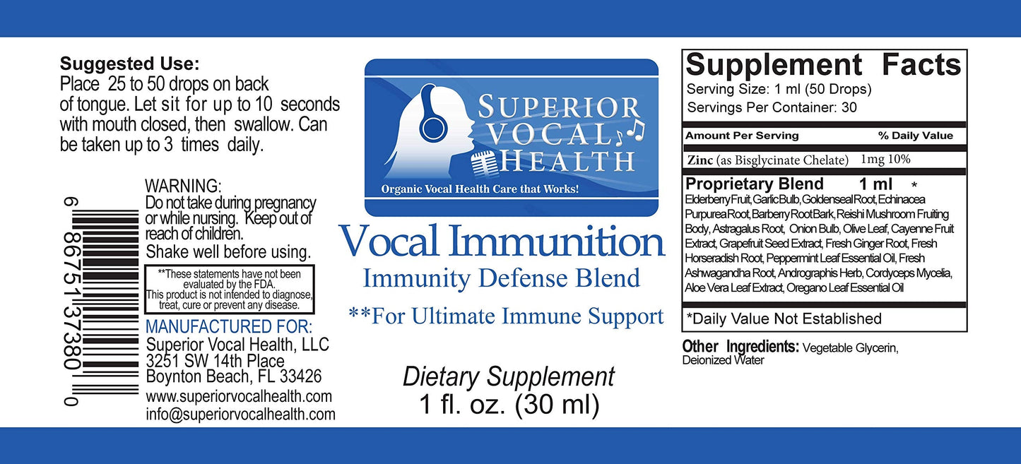 Superior Vocal Health: Vocal Immunition Immune Formula for Singers