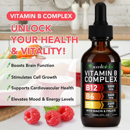 VOGSIG Vitamin B Complex Liquid Drops – Organic B Vitamins for Women, Vegan & Gluten Free