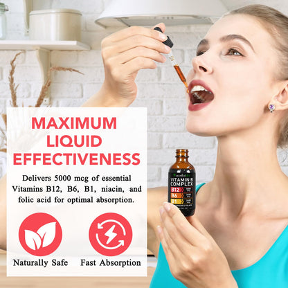 VOGSIG Vitamin B Complex Liquid Drops – Organic B Vitamins for Women, Vegan & Gluten Free