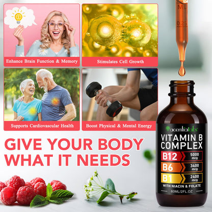 VOGSIG Vitamin B Complex Liquid Drops – Organic B Vitamins for Women, Vegan & Gluten Free