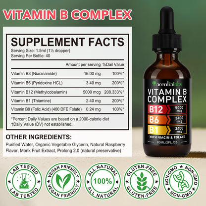 VOGSIG Vitamin B Complex Liquid Drops – Organic B Vitamins for Women, Vegan & Gluten Free