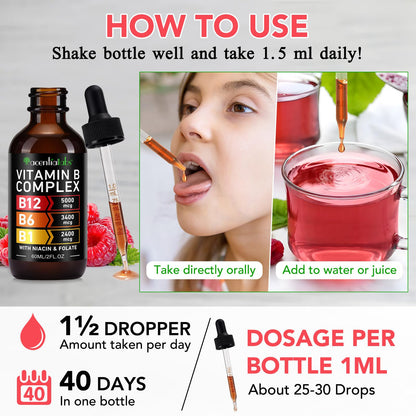 VOGSIG Vitamin B Complex Liquid Drops for Women – Vegan & Gluten-Free