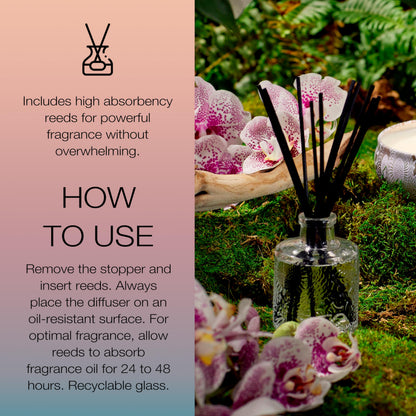 Voluspa Mokara Scented Reed Diffuser | 3.4 oz Luxury Orchid Diffuser | Handcrafted in the USA