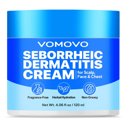 Vomovo Seborrheic Dermatitis Cream (4.1 Fl Oz) – Soothing Hydration for Scalp, Face & Body