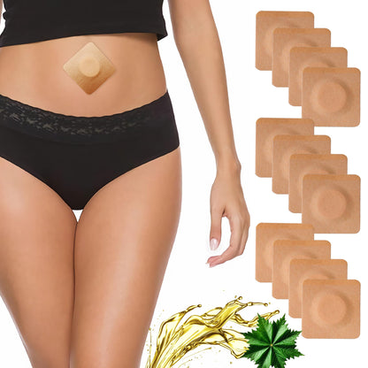 VonTeok 12Pcs Hypoallergenic Castor Oil Pack Wrap – Belly Button, 3.2 x 3.2 in, Disposable & Self-Adhesive