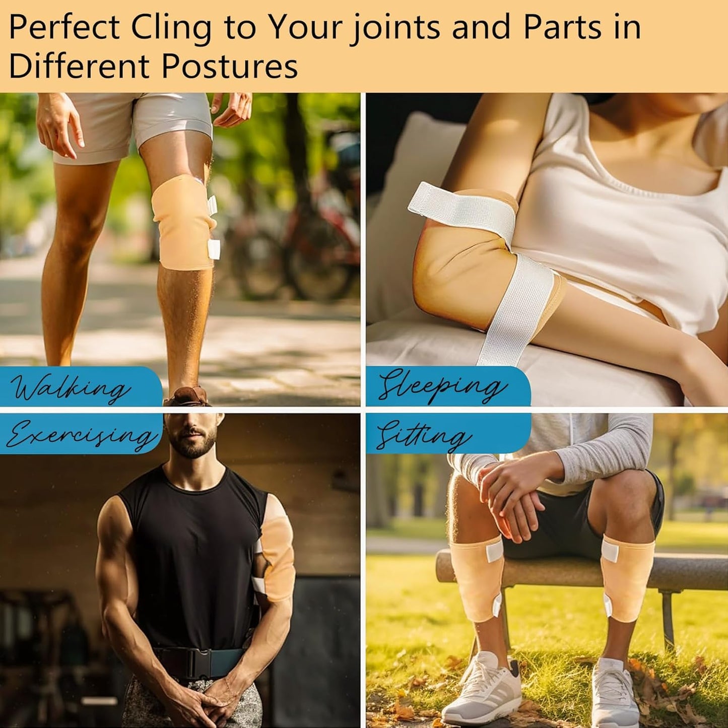 VonTeok 2-Pack Reusable Castor Oil Pack Wrap — Knee & Elbow, No Leakage