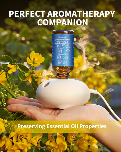 VTS Waterless Essential Oil Diffuser – Portable Nebulizing Aromatherapy for Home, Office & Car