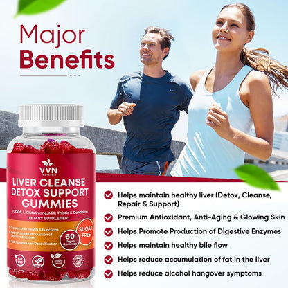 VVNaturals Sugar-Free 26-in-1 Liver Detox Gummies | Fatty Liver Repair - 60 Vegan Count
