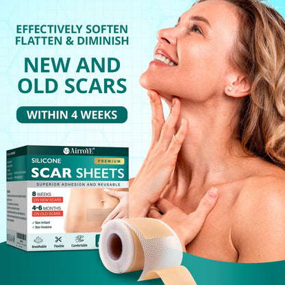Vxoyo Silicone Scar Sheets — Reusable 1.6x60 Roll for Scar Care (Surgical, Keloid, Burns)