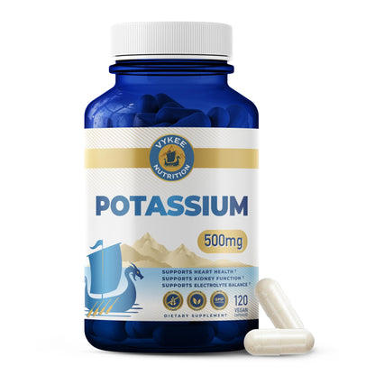 Vykee Nutrition Potassium Citrate Capsules - 500 mg, 120 Count | Vegan, Non-GMO, Gluten Free