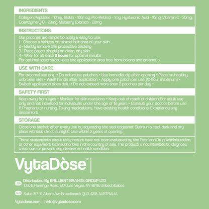 Vytadose Collagen Glow Patches – 5x Stronger Formula for Skin, Hair & Nails