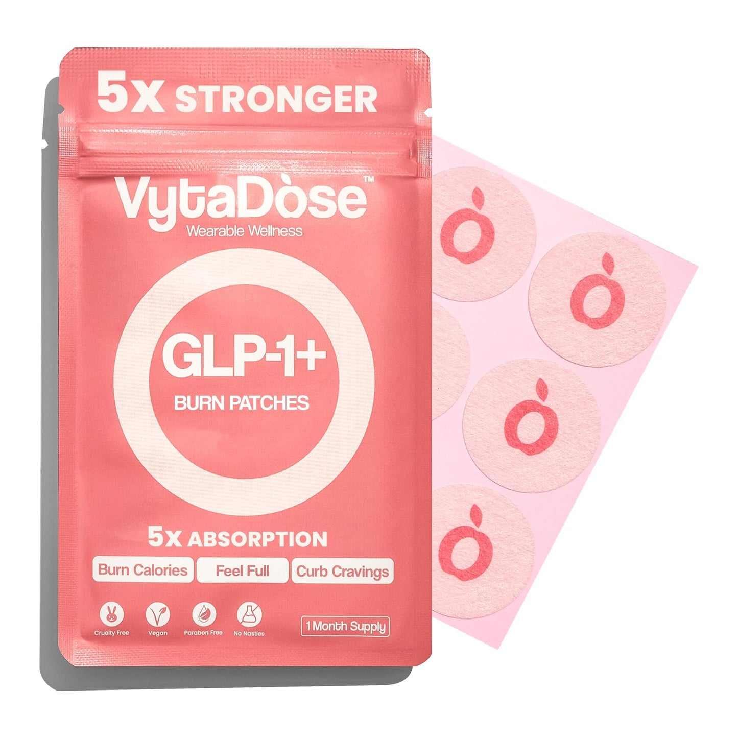 Vytadose GLP-1 Patches | 5x Stronger Formula | 12-Hour Hunger Support | 30 Count