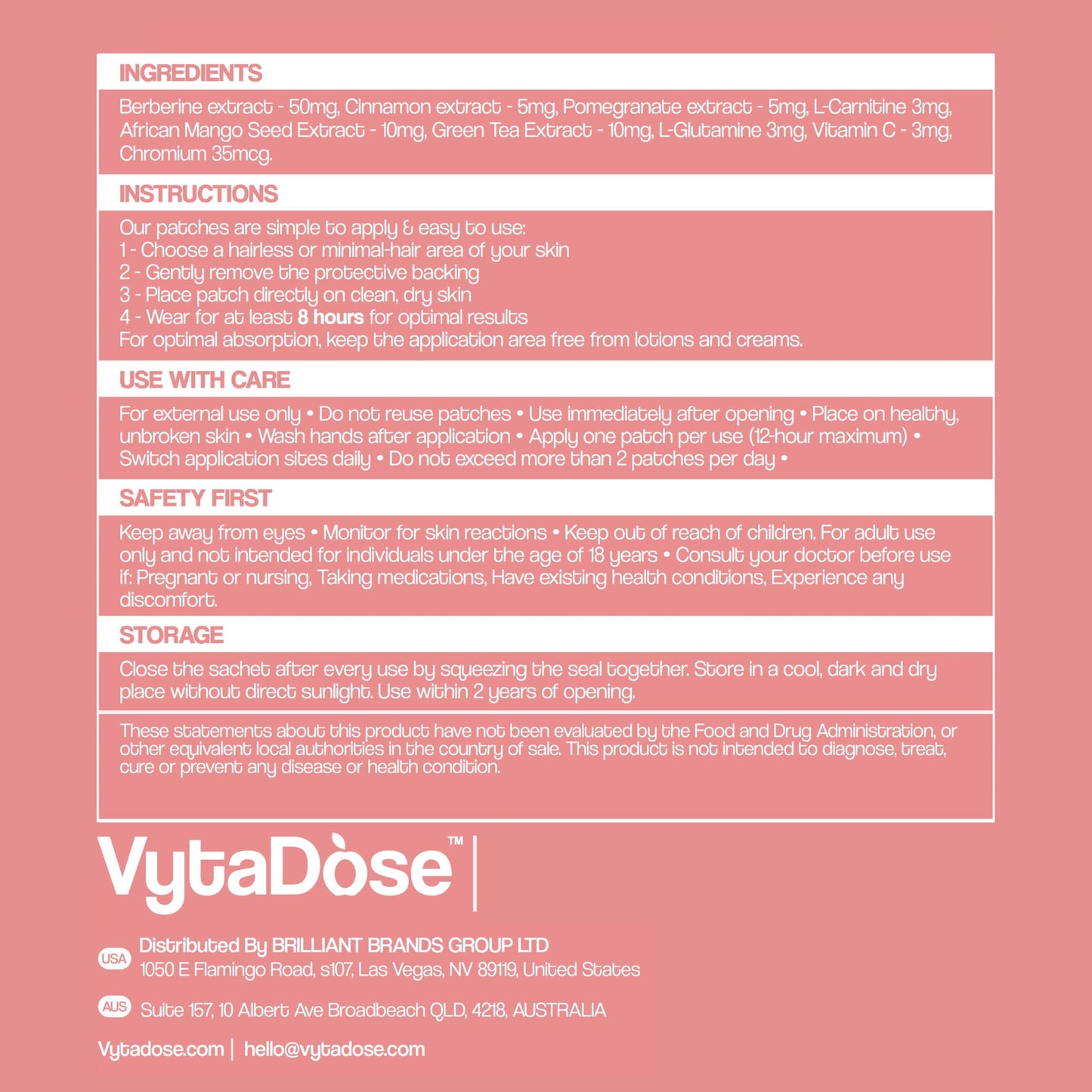 Vytadose GLP-1 Patches | 5x Stronger Formula | 12-Hour Hunger Support | 30 Count