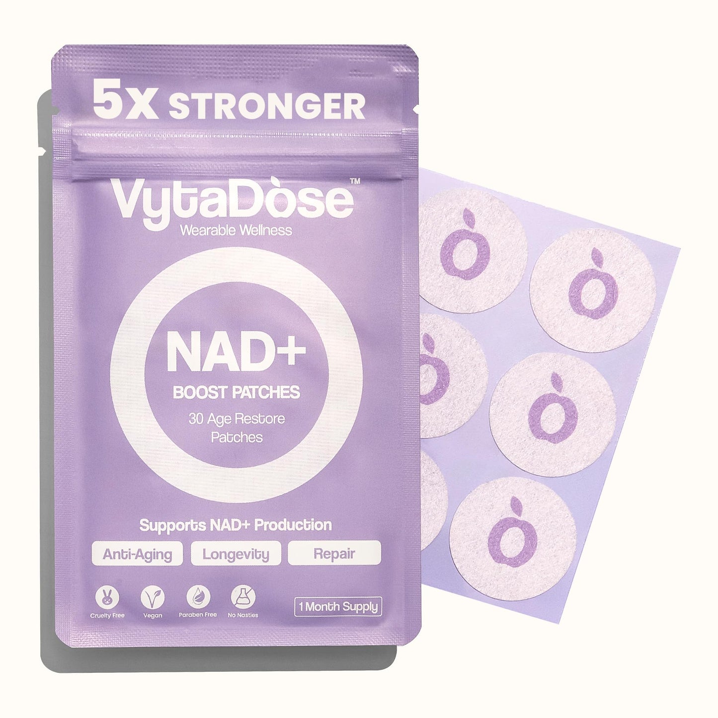 Vytadose NAD+ Boost Patches | Anti-Aging & Wellness | 8-Hour Time-Release