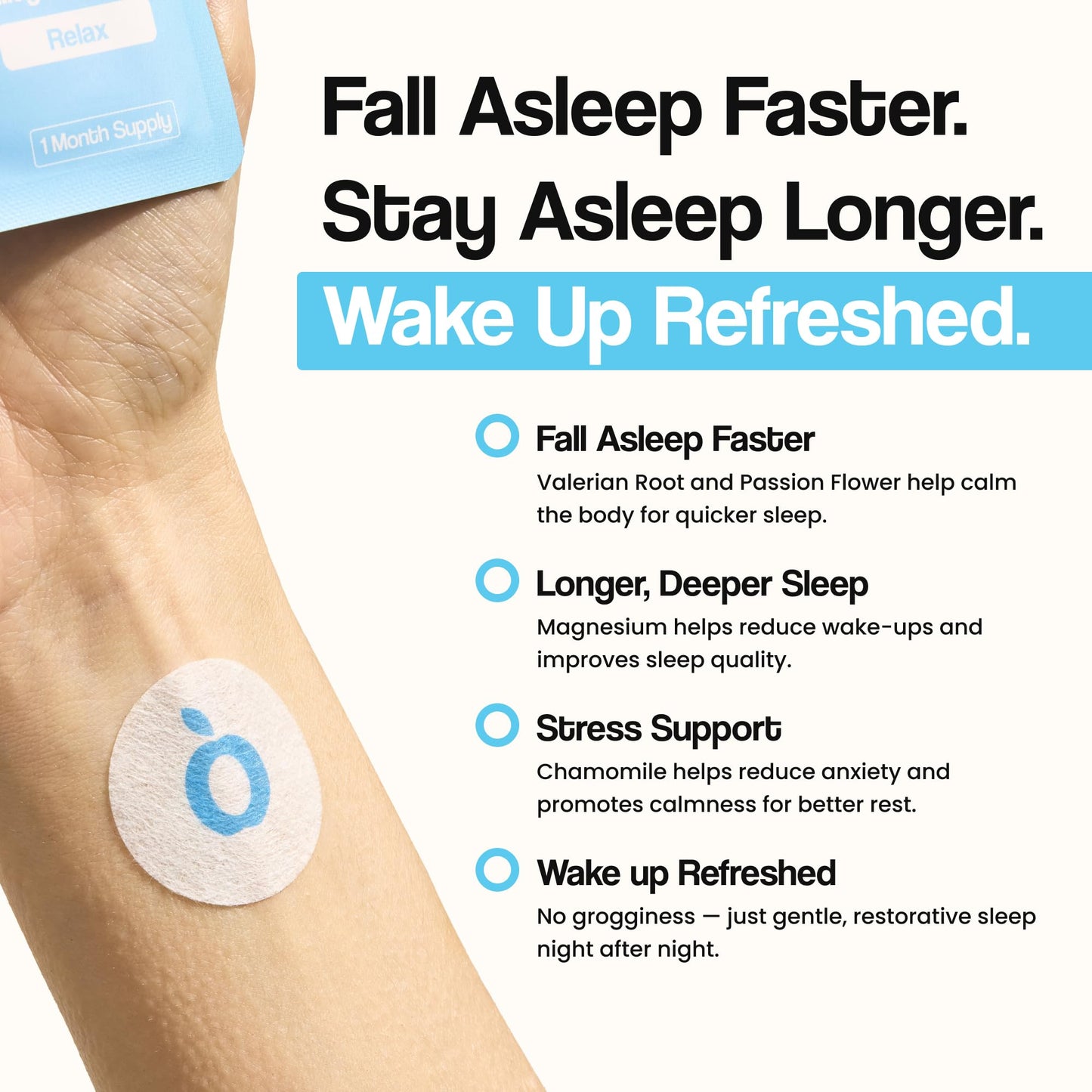 Vytadose Melatonin-Free Herbal Sleep Patches – 8-Hour Time-Release (Adults & Kids)